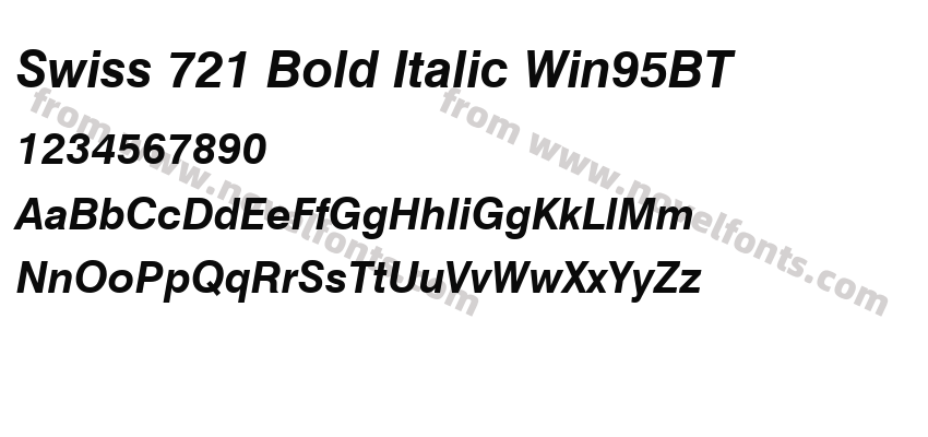 Swiss 721 Bold Italic Win95BTPreview