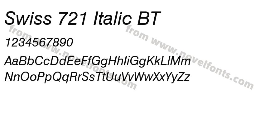 Swiss 721 Italic BTPreview