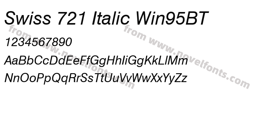 Swiss 721 Italic Win95BTPreview