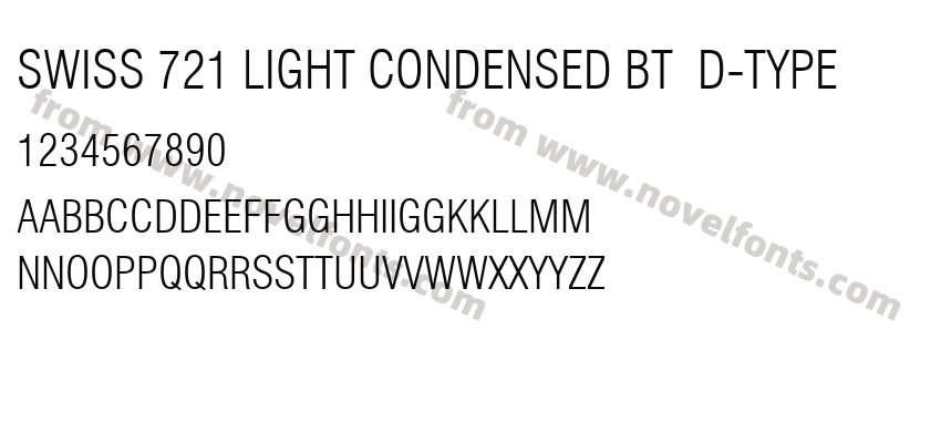 Swiss 721 Light Condensed BT  D-typePreview