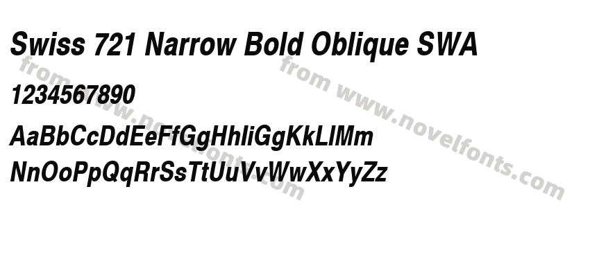 Swiss 721 Narrow Bold Oblique SWAPreview