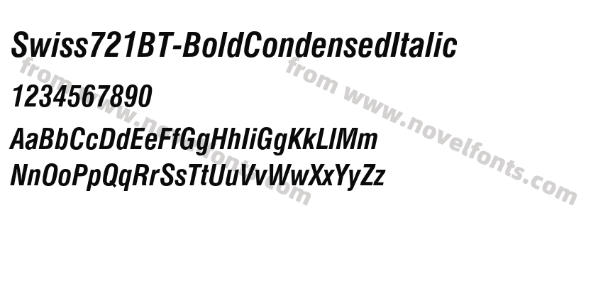 Swiss721BT-BoldCondensedItalicPreview