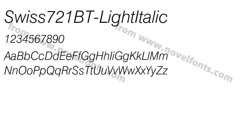 Swiss721BT-LightItalicPreview