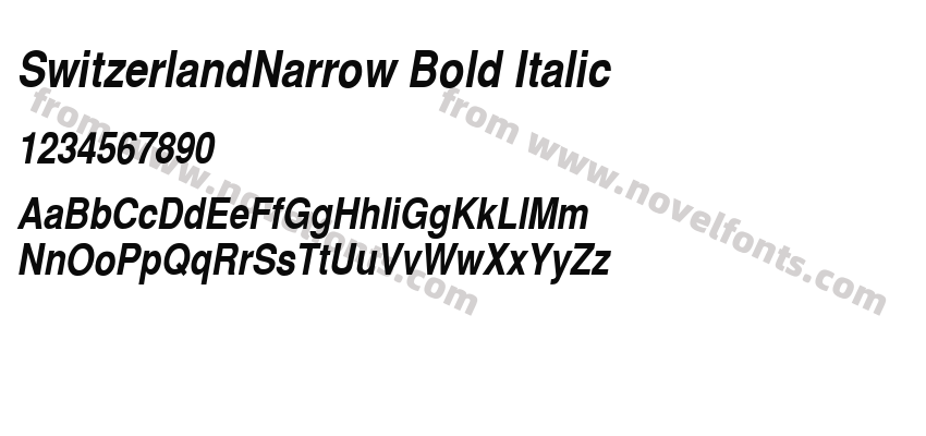 SwitzerlandNarrow Bold ItalicPreview