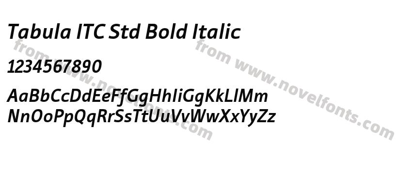 Tabula ITC Std Bold ItalicPreview