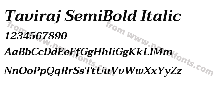 Taviraj SemiBold ItalicPreview