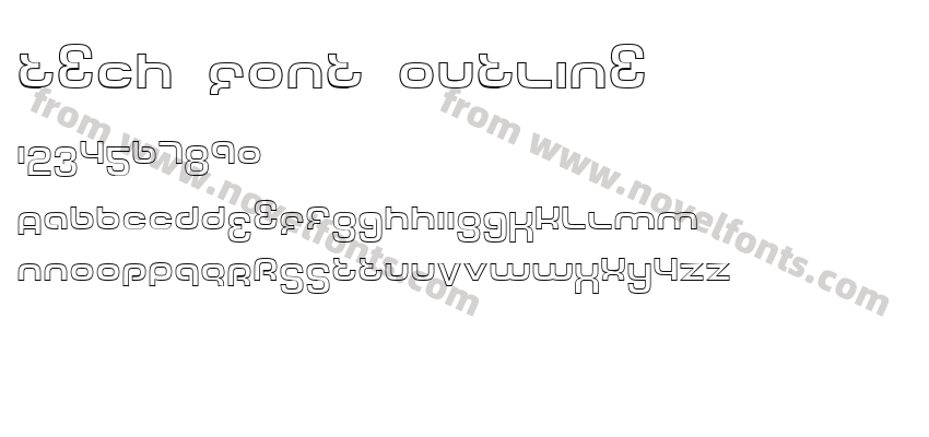 Tech Font OutlinePreview