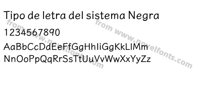 Tipo de letra del sistema NegraPreview