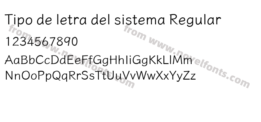 Tipo de letra del sistema RegularPreview