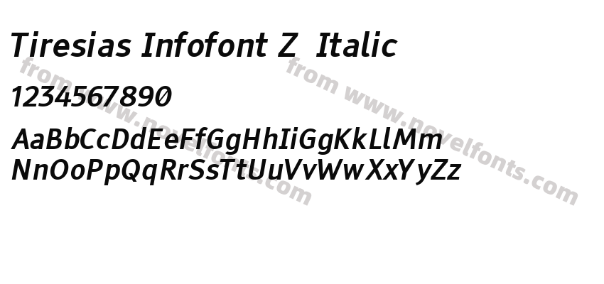 Tiresias Infofont Z  ItalicPreview