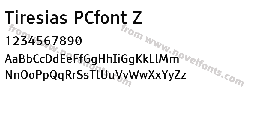 Tiresias PCfont ZPreview