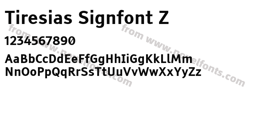 Tiresias Signfont ZPreview