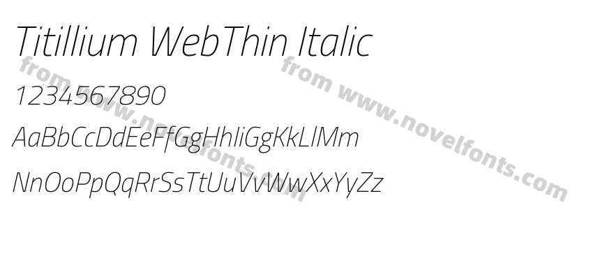 Titillium WebThin ItalicPreview