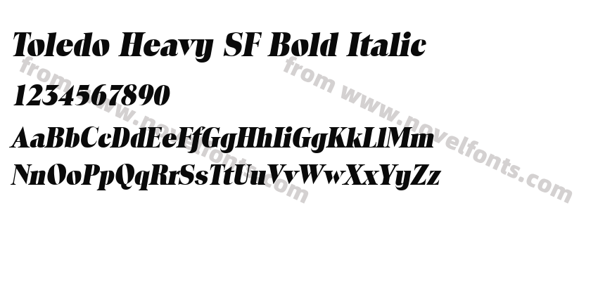 Toledo Heavy SF Bold ItalicPreview