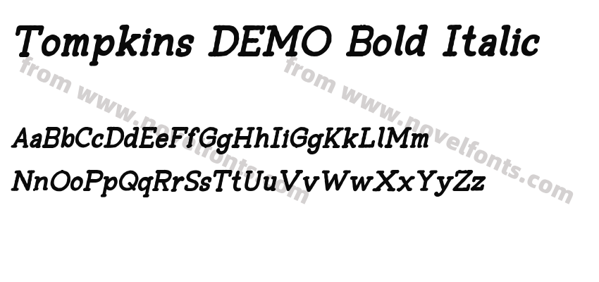 Tompkins DEMO Bold ItalicPreview