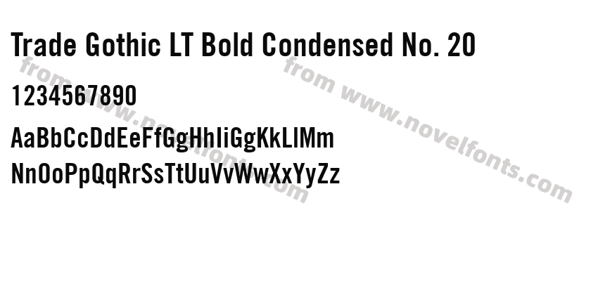 Trade Gothic LT Bold Condensed No. 20Preview