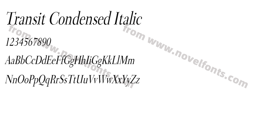 Transit Condensed ItalicPreview