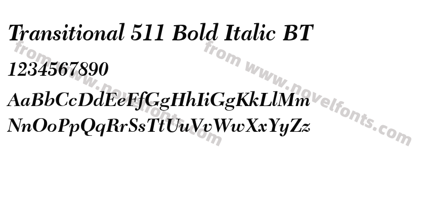 Transitional 511 Bold Italic BTPreview