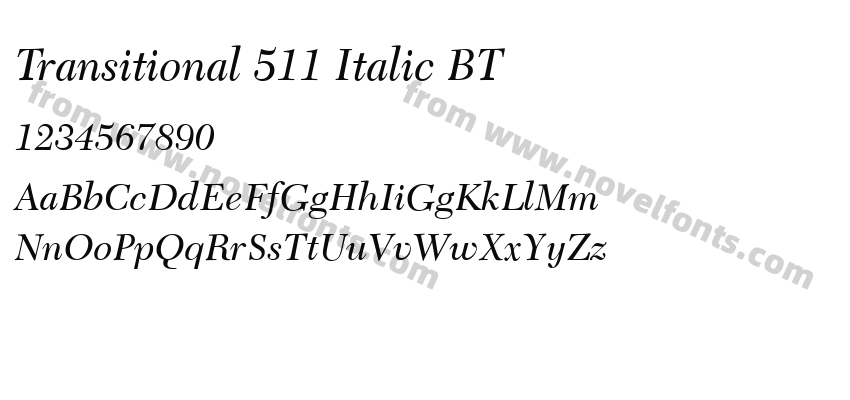 Transitional 511 Italic BTPreview