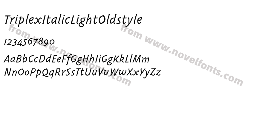 TriplexItalicLightOldstylePreview