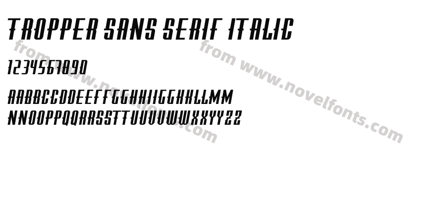 Tropper Sans Serif ItalicPreview