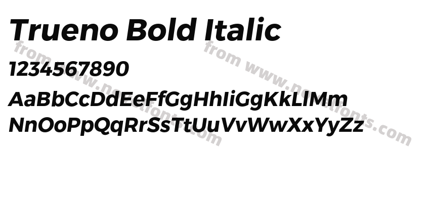 Trueno Bold ItalicPreview