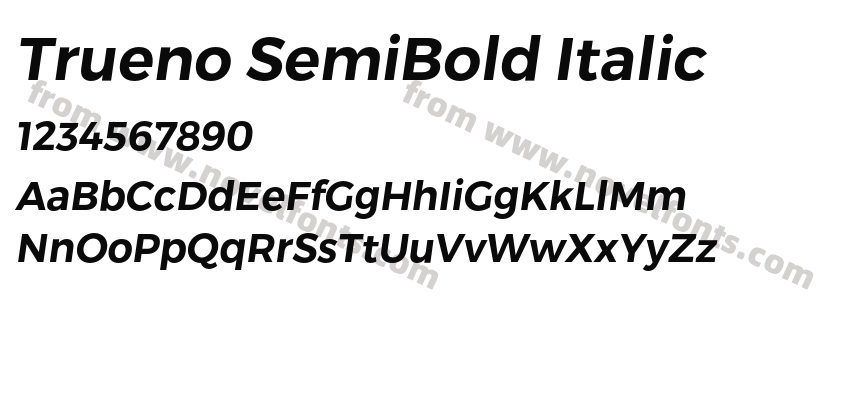 Trueno SemiBold ItalicPreview