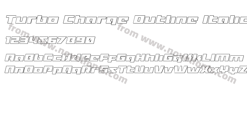 Turbo Charge Outline ItalicPreview