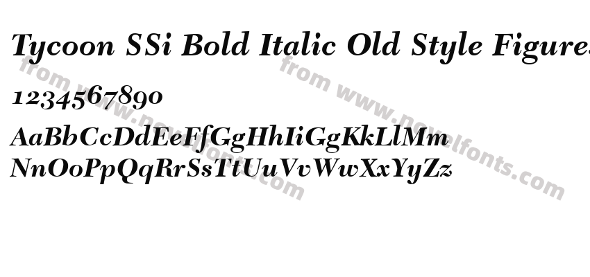 Tycoon SSi Bold Italic Old Style FiguresPreview