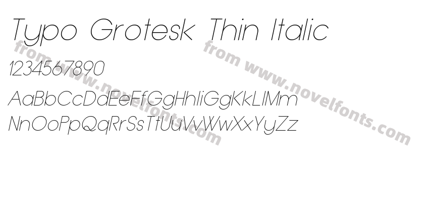 Typo Grotesk Thin ItalicPreview