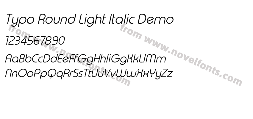 Typo Round Light Italic DemoPreview