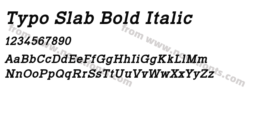 Typo Slab Bold ItalicPreview