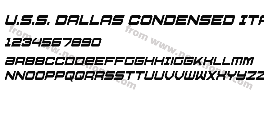 U.S.S. Dallas Condensed ItalicPreview