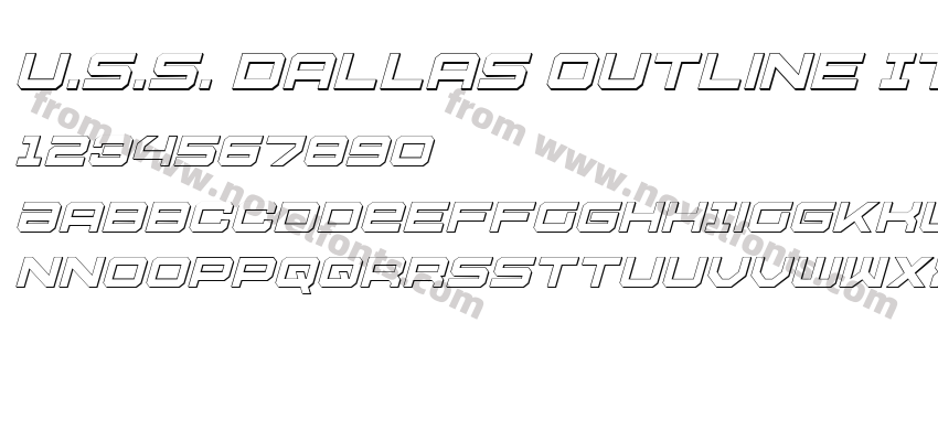 U.S.S. Dallas Outline ItalicPreview