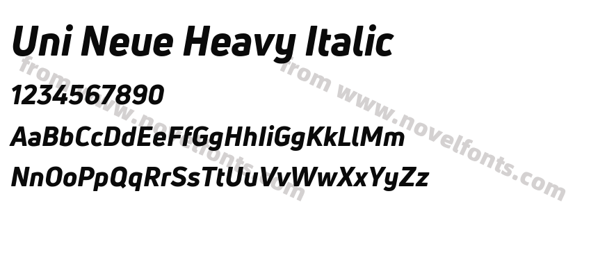 Uni Neue Heavy ItalicPreview