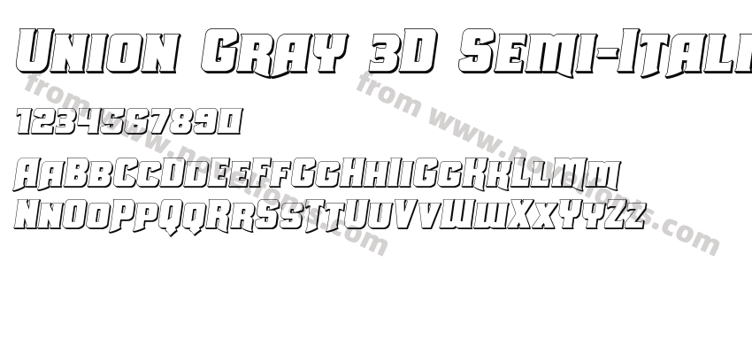 Union Gray 3D Semi-ItalicPreview