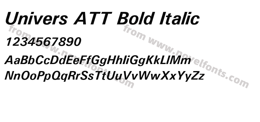 Univers ATT Bold ItalicPreview