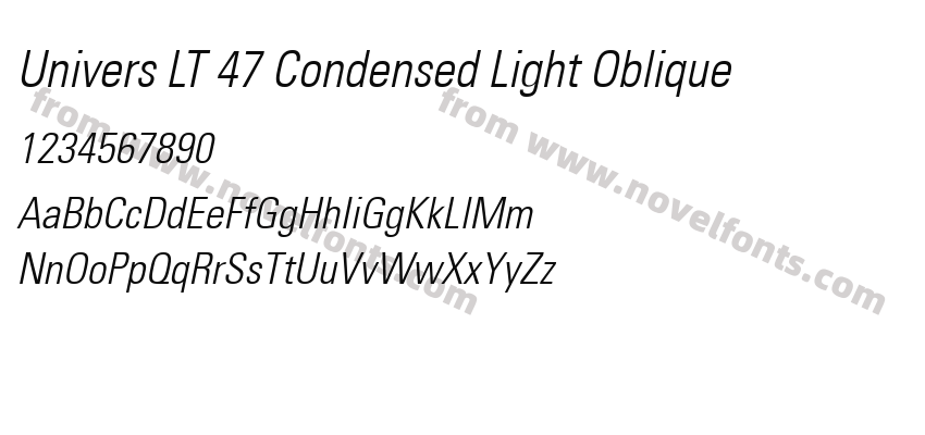 Univers LT 47 Condensed Light ObliquePreview