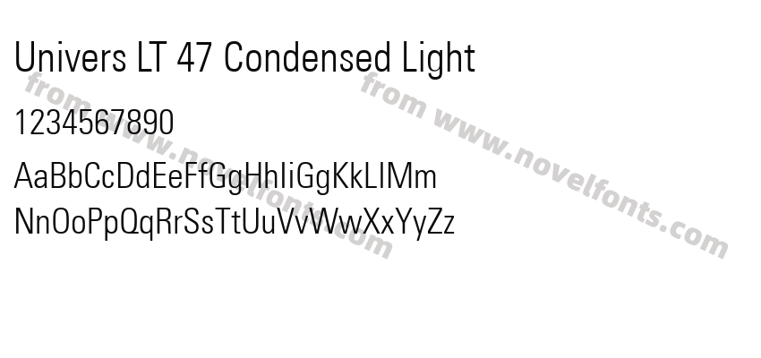 Univers LT 47 Condensed LightPreview