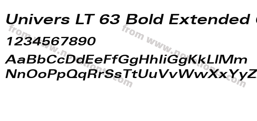 Univers LT 63 Bold Extended ObliquePreview