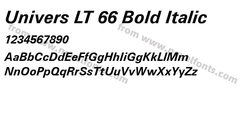 Univers LT 66 Bold ItalicPreview