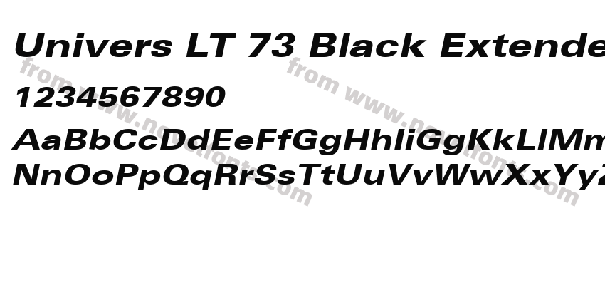 Univers LT 73 Black Extended ObliquePreview