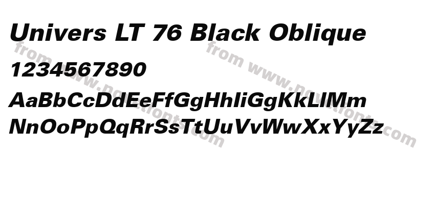 Univers LT 76 Black ObliquePreview