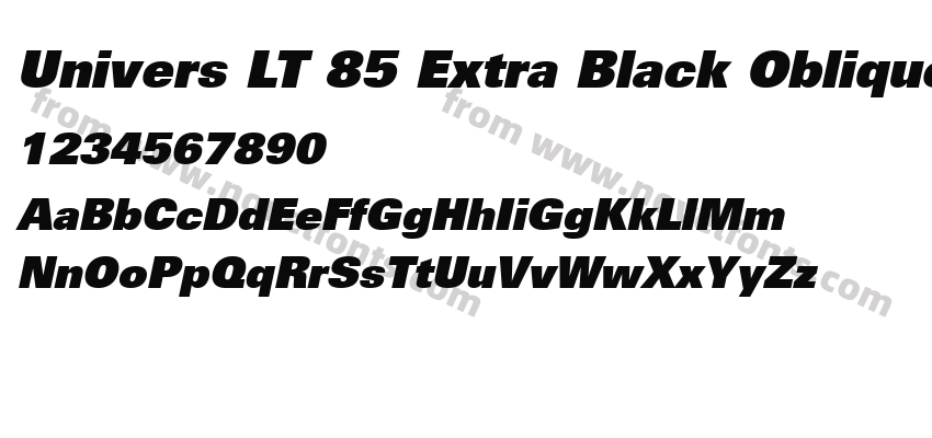 Univers LT 85 Extra Black ObliquePreview