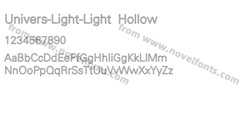 Univers-Light-Light HollowPreview