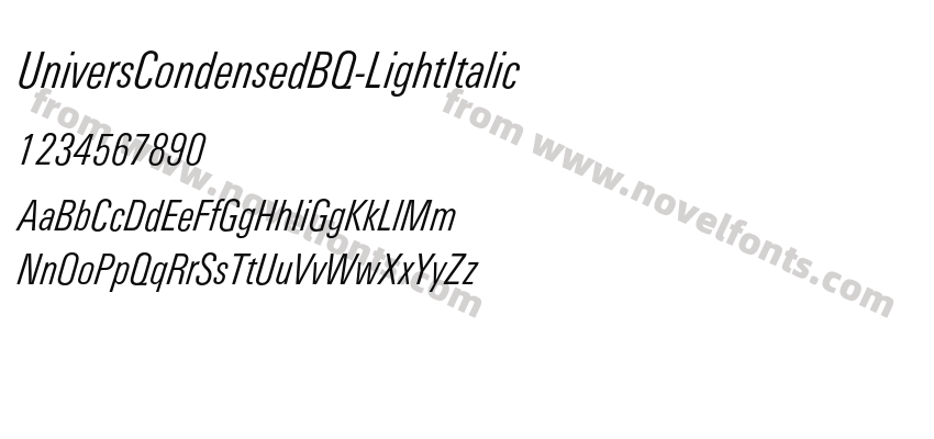 UniversCondensedBQ-LightItalicPreview
