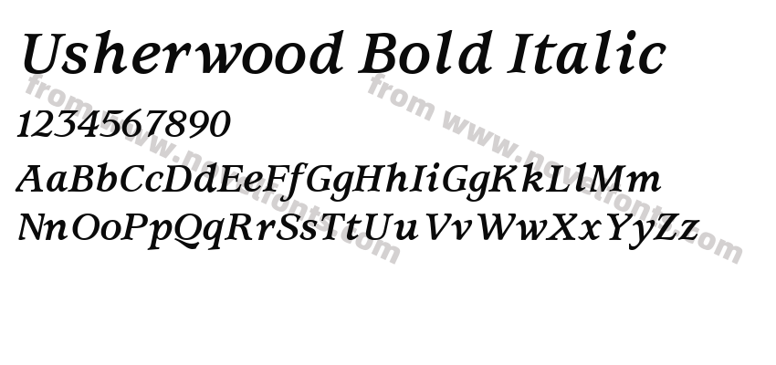 Usherwood Bold ItalicPreview