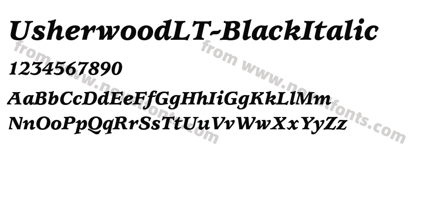 UsherwoodLT-BlackItalicPreview