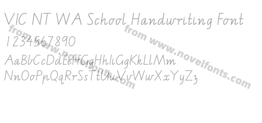 VIC NT WA School Handwriting FontPreview