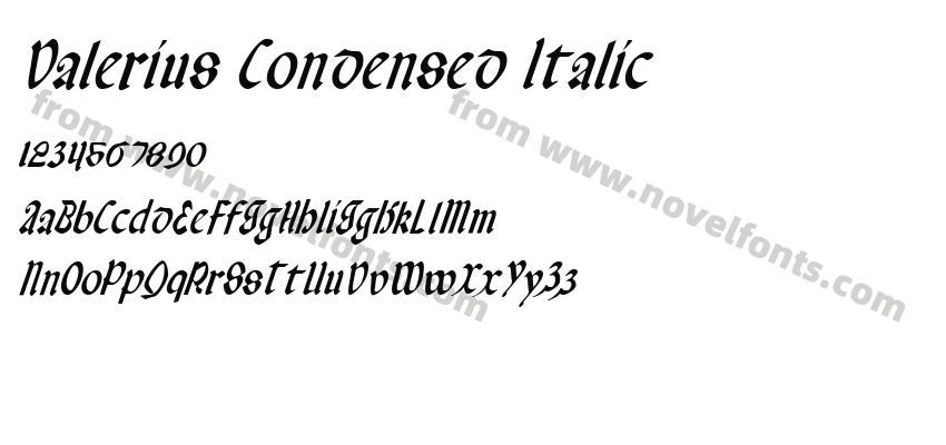 Valerius Condensed ItalicPreview